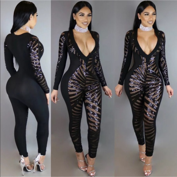 Pants - BLING MESH JUMPSUIT